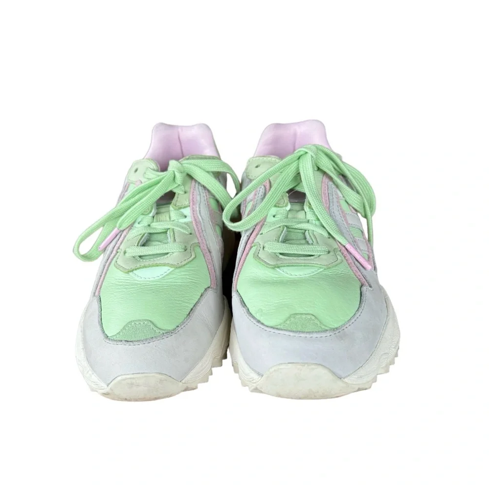 ADIDAS TORISON YUNG-96 CHASM MINT GREEN LEATHER LOW WOMEN’S TRAINERS SIZE 6